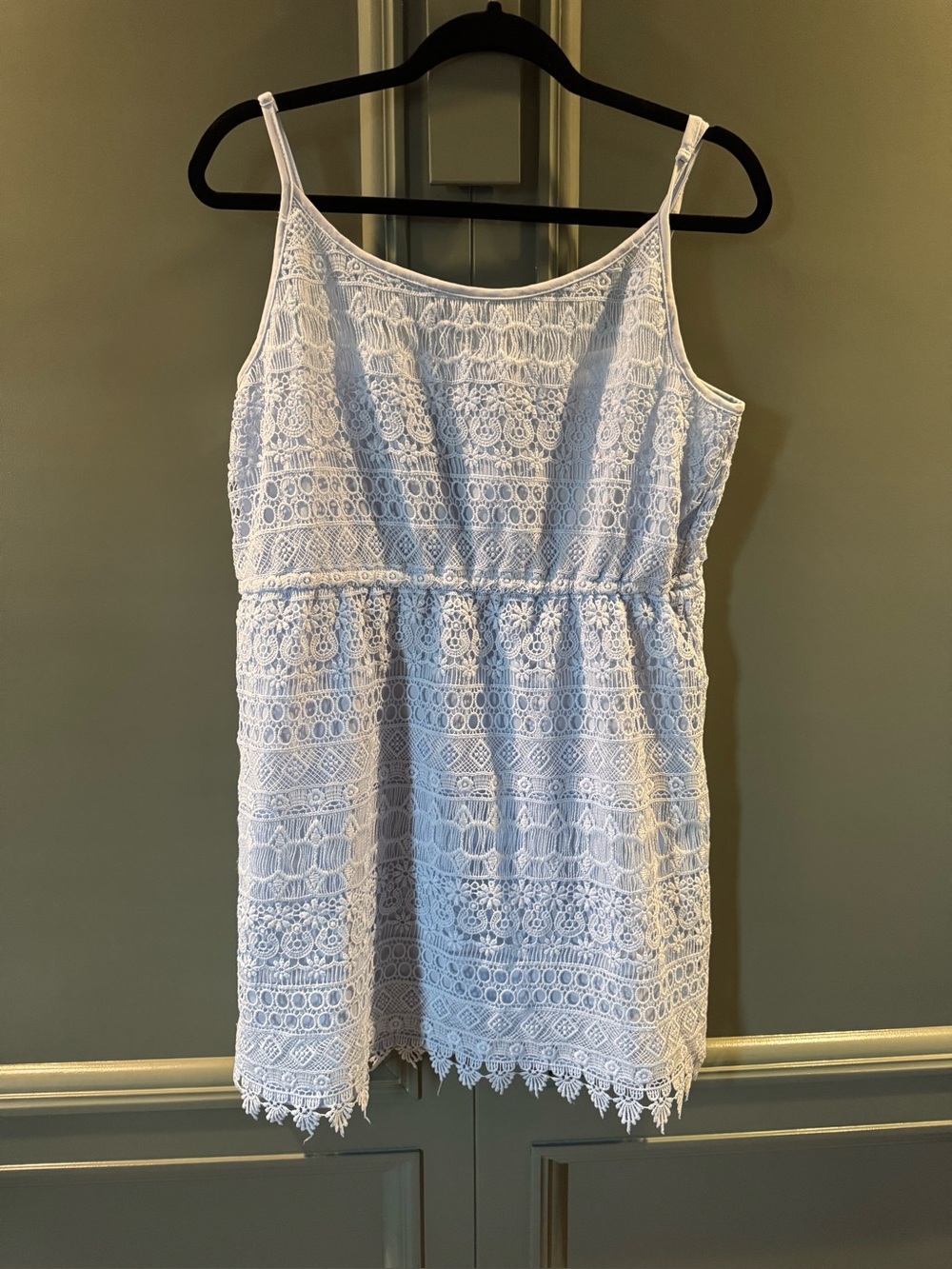 H&M Light Blue Crocheted Spaghetti Strap Dress